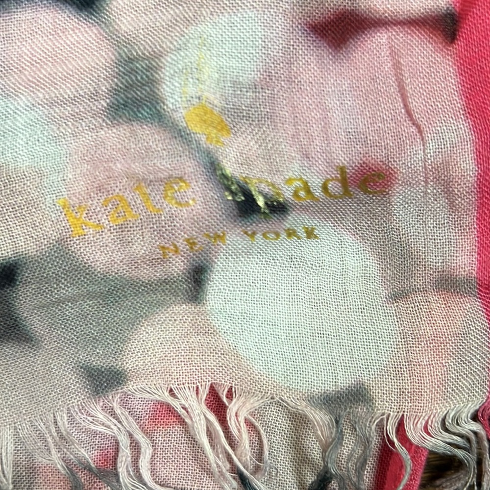 Kate Spade Pink and Black Floral Scarf - Picture 4 of 7
